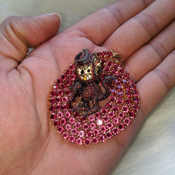 🖤 18" x 4m Tennis Chain + Devil Shape Pendant - Picture 7 of 8